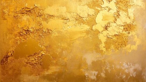 Luminous gold painting with textured surfaces and subtle gradients, creating a rich and abstract visual experience. photo