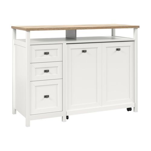 Sauder Cottage Road Credenza Desk, White Finish