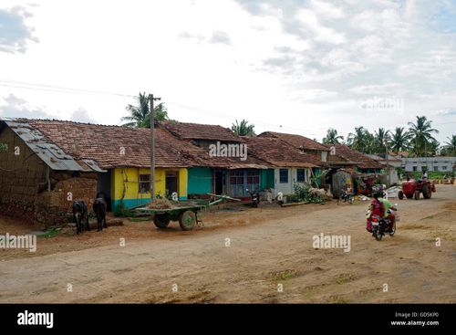 Village, haveri, karnataka, india, asia - Stock Image