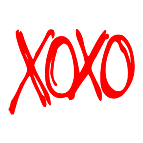 texto de xoxo de palabra dibujada a mano sobre fondo transparente png