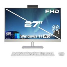 HP 27" FHD Touchscreen Business All-in-One Desktop Computer, Intel 12-core Ultra 7 155U (Beats i7-1355U), Wireless KB & Mouse, Wi-Fi 6, Windows 11 Pro, for Home or Work(64 GB RAM | 4 TB SSD)