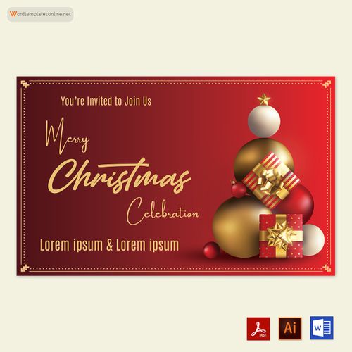 Free Christmas Card Template for Word, Adobe Illustrator and PDF