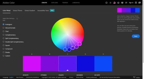 Adobe Color (formerly Adobe Kuler)