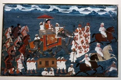 An East India Company official riding on an elephant