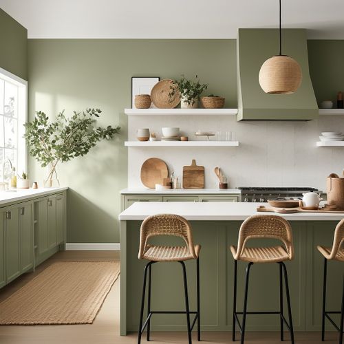 Verdant Harmony with White and Olive Green Colour Combination