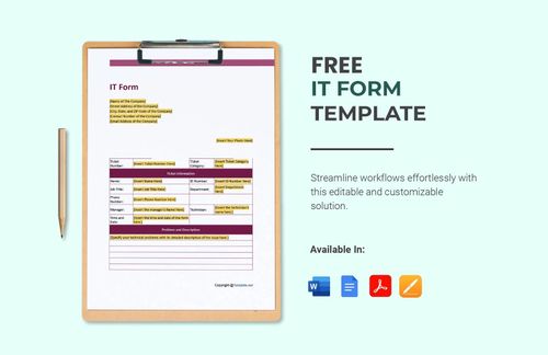 IT Form Template in Pages, Word, Google Docs, PDF - Download | Template.net