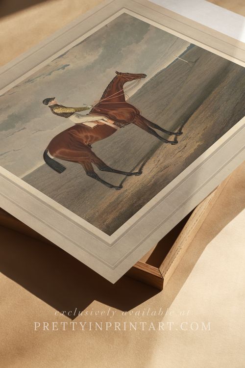 victorian-jockey-and-race-horse-art-print-unframed-antique-style-equestrian-wall-decor-traditional-racing-illustration-gallery-wall-print