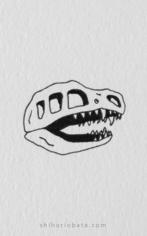 dinosaur trex skull drawing