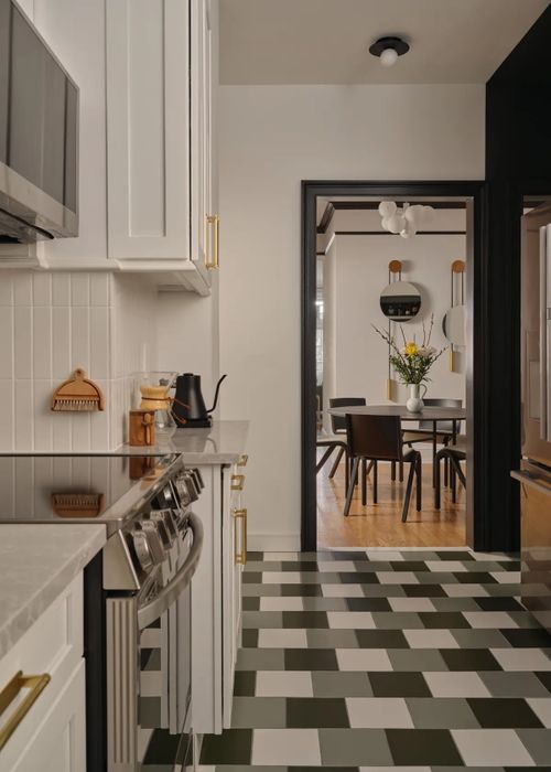 Ceramic Tile Kitchen Floor Tri Color Blend