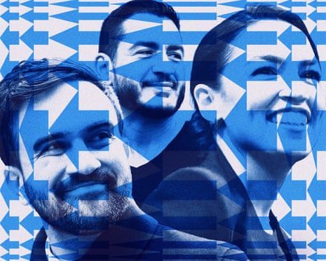 Abdul El-Sayed, Alexandria Ocasio-Cortez and Zohran Mamdani.