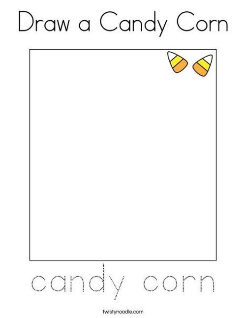 a candy corn worksheet with the words draw a candy corn in it's center