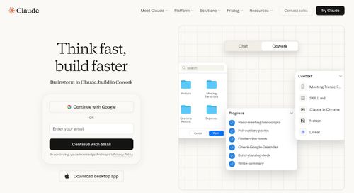 Claude 是一款由前 OpenAI 成員創立的 AI 公司 Anthropic 開發的生成式 AI。Claude 可以用 Google 帳號登入，或以 Email 註冊