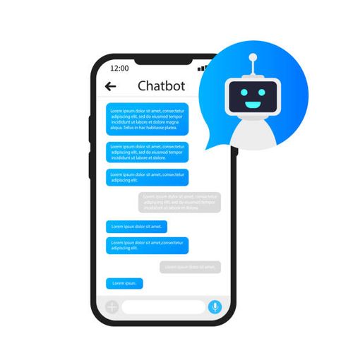 Chat bot on the phone, chat bot interface, messaging with the robot. Vector illustration Chat bot on the phone, chat bot interface, messaging with the robot. Vector illustration chat bot stock illustrations
