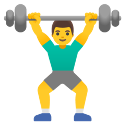 How Man Lifting Weights emoji looks on Google.