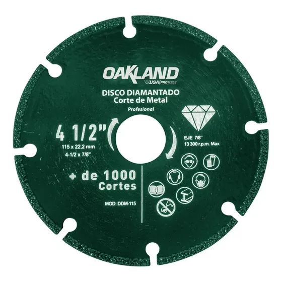 OAKLAND DISCO CORTE DE METAL INOX 4 1/2X1MMX7/8 OAKDM-115MD