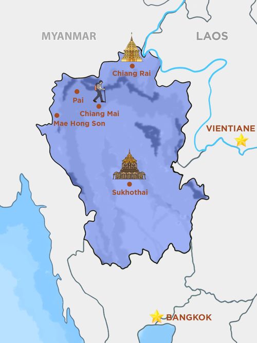Map of Northern Thailand