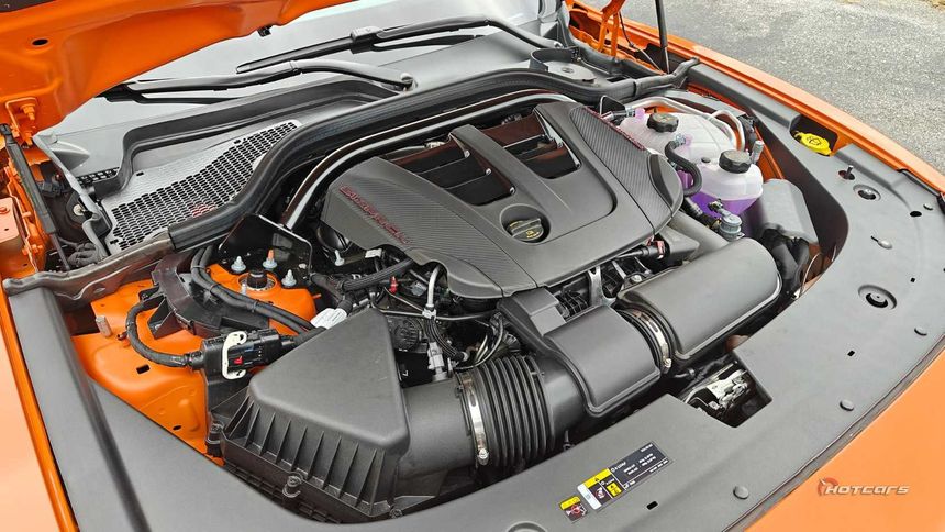 Dodge Charger Six Pack turbocharged inline-six engine under the hood