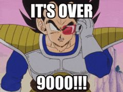 a cartoon character says it 's over 9000 !!