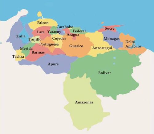 Venezuela districts map