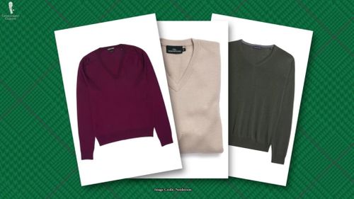 Colorful V-neck sweaters