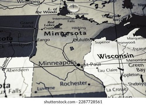 Minnesota on the USA map Stock Photo