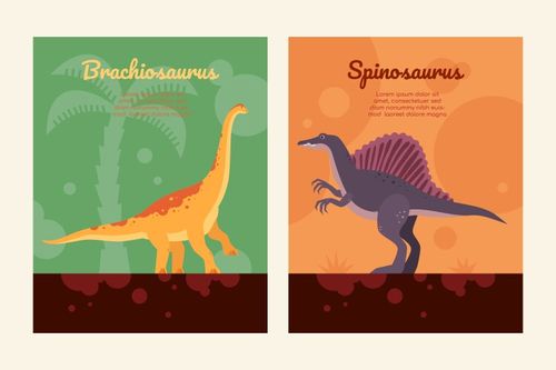 Different dinosaurs - set flat design style Vector Image