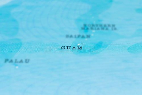 - Guam in Focus on a Tilted World Map. Guam world map illustrations
