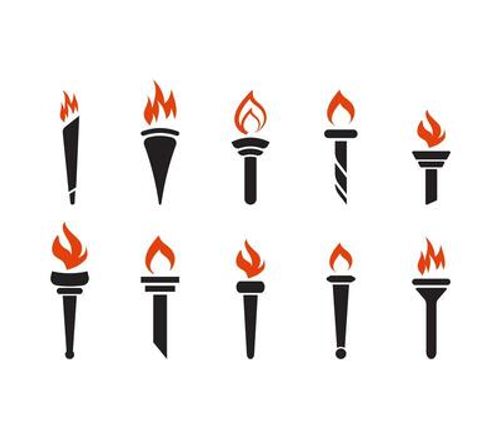 Torch collection set vector
