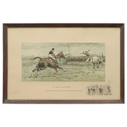Horse Racing Print, Grand National 'Worst View In Europe' by Snaffles