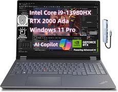 NewLenovo ThinkPad P16 Gen 2 Mobile Workstation (16" FHD+, Intel i9-13980HX 24 Core, 64GB DDR5 RAM, 2TB SSD, NVIDI.A RTX 2000 Ada 8GB) Laptop for Engineer, Designer, Architect, Win 11 Pro, w/USB HUB