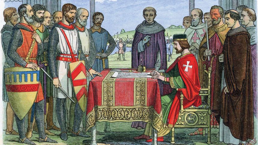 King John meeting the English barons at Runnymede in 1215