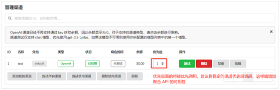 设置渠道优先级