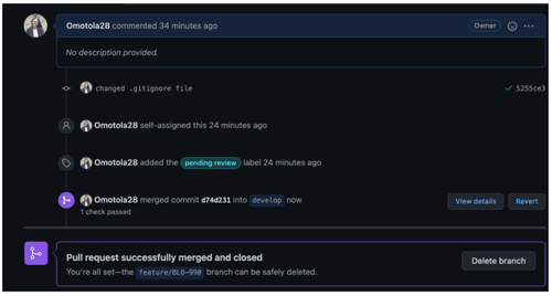 pull request on Github