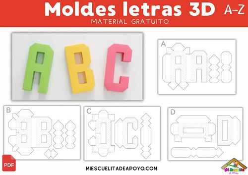 Plantillas de letras 3D para imprimir PDF gratis