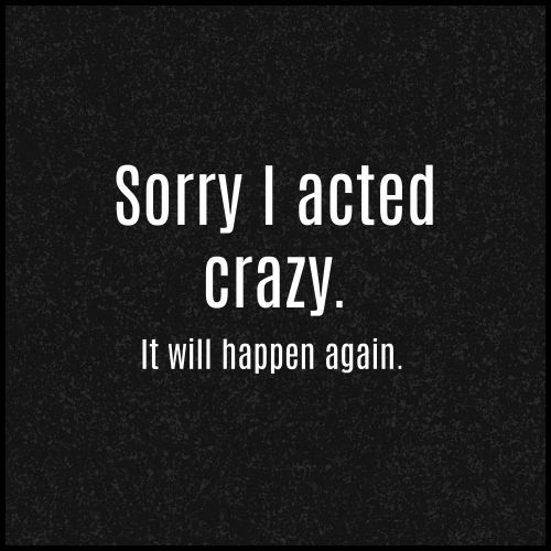 Sorry I acted crazy. Sorry For Being Crazy Quotes, Feeling Crazy Quotes Funny, I'm Crazy Quotes, I’m Not Crazy, I Am Crazy Quotes, Quotes About Being Crazy, Fumbling Me Is Crazy, Im Crazy Quotes, Rude Quotes Funny