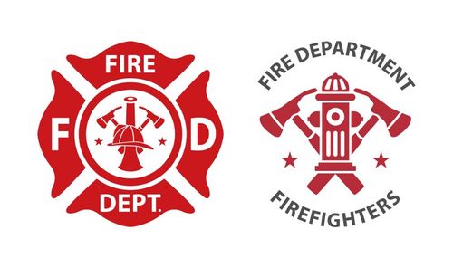 Fire Department Logos Set Vector Image