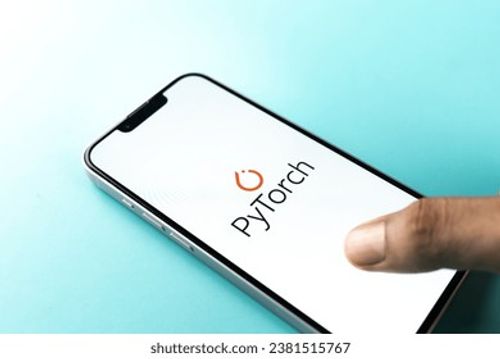 West Bangal, India - july 5, 2023 : PyTorch ai logo on phone screen stock image. Editorial Stock Photo