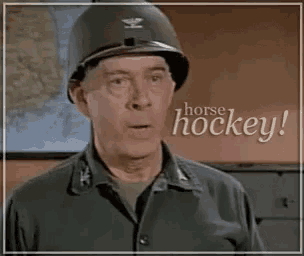 a man in a military uniform is wearing a helmet that says horse hockey