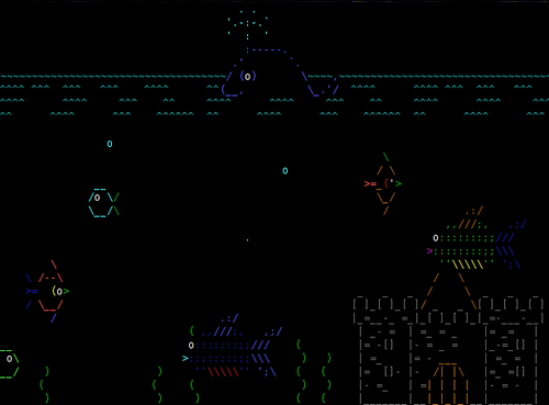 asciiquarium terminal image