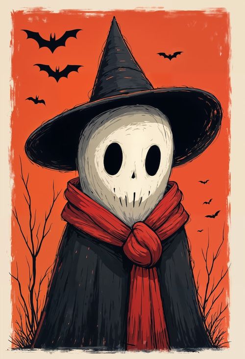 Free Photo cute ghost halloween poster illustration