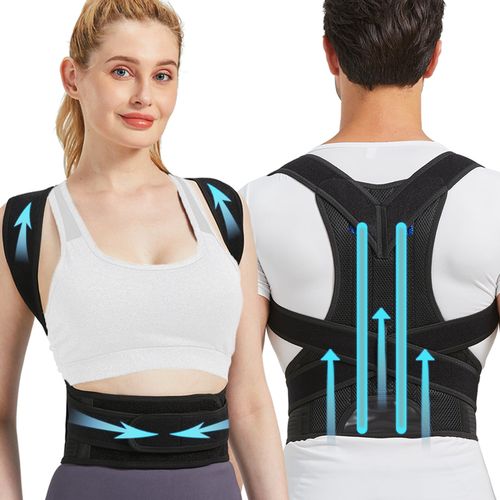 FVFCCD Corrector de postura para espalda para hombre y mujer, ajustable, correa para el hombro, soporte de espalda para al...