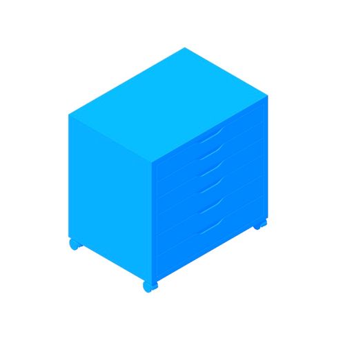 Perspective view of a 3D model of the IKEA Alex Drawer Unit - Wide