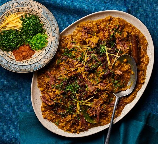Haleem served on a sharing platter