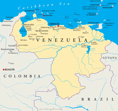 political map of venezuela