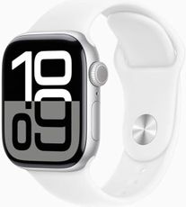 Apple Watch Series 10 [GPS, 42mm] - Silver Aluminum Case with White Sport Band, M/L (Renewed)
