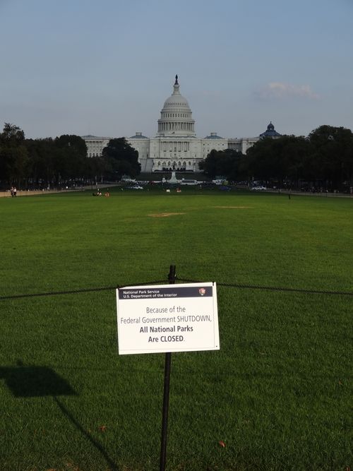 closed lawn of national mall with us capitol in background washington dc 2013 10 06