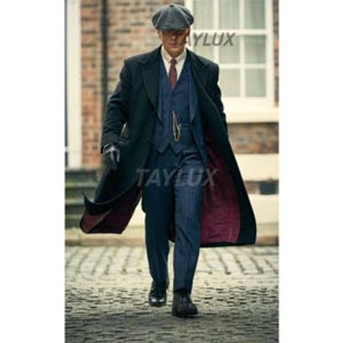 Men’s 1920s Peaky Blinders Inspired 3-Piece Suit Set with Long Overcoat | Vintage Gangster Style | TAYLUX Classic Edition  European| Casual