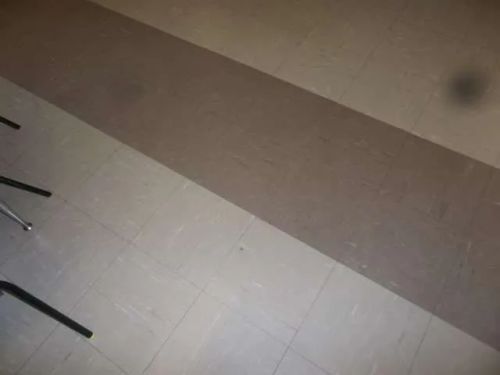 Asbestos floor tiles in school