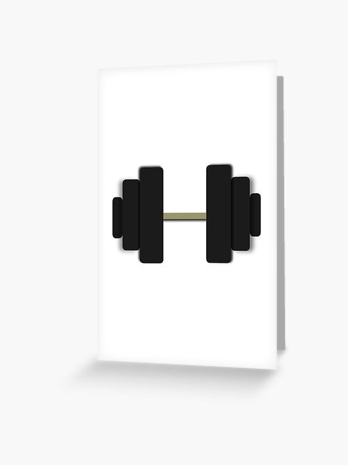 Thumbnail 1 of 2, Greeting Card, NEW Dumbbell Emoji Design (Original Emoji Design) designed and sold by LEOEXPRESS.