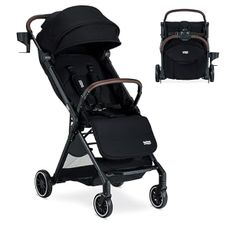 Britax Juniper Compact On-The-Go Stroller, Effortless Fastpack System with One-Hand RapidFold, Portable & Lightweight for Travel, Built-in Carry Handle, Ventilating Fabrics, Raven Black